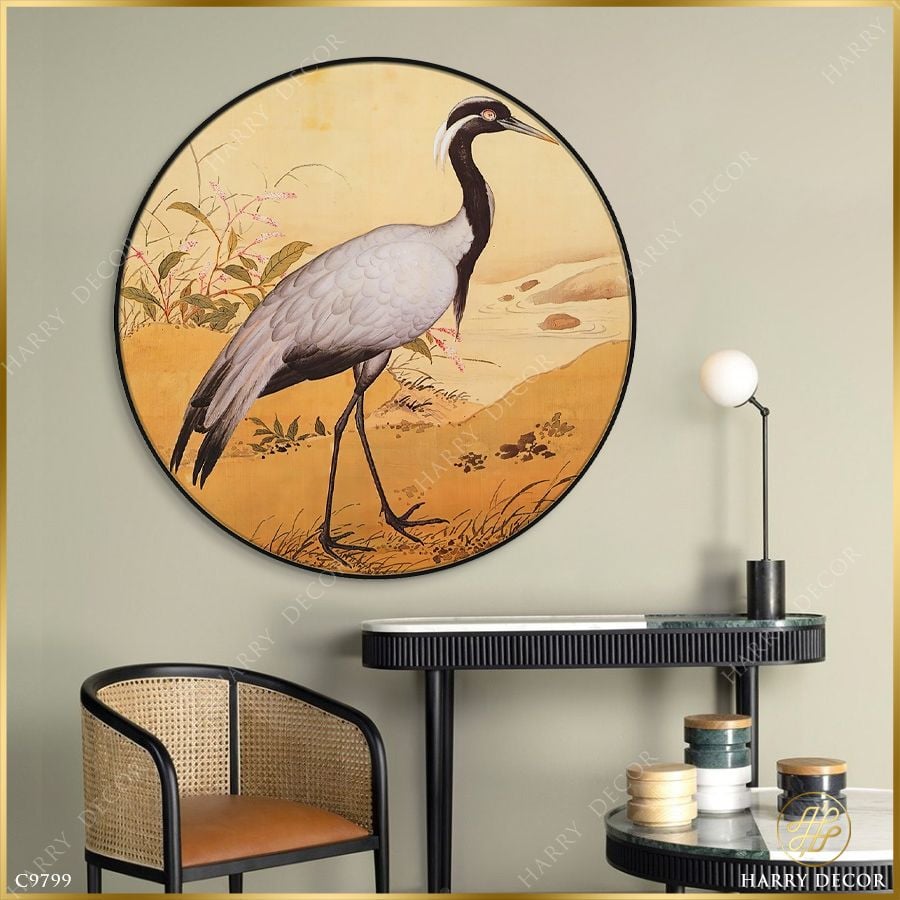  Tranh Tròn Chú Chim Dạo Bước Sau hè C9799 