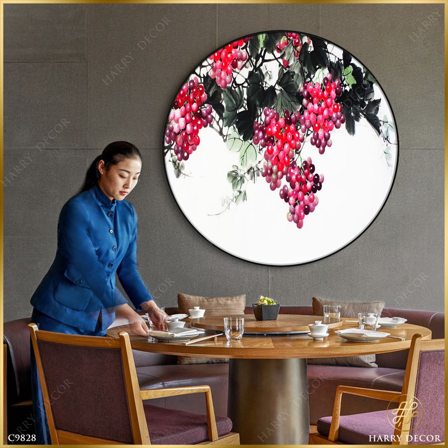  Tranh Tròn Chùm Nho Mọng C9828 
