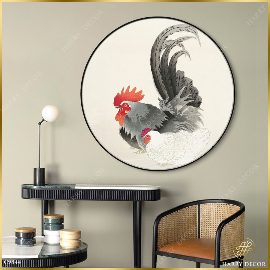  Tranh Tròn Hai Chú Kê Kê C9844 