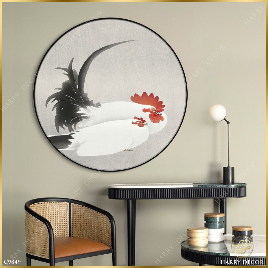  Tranh Tròn Bạch Kê C9849 