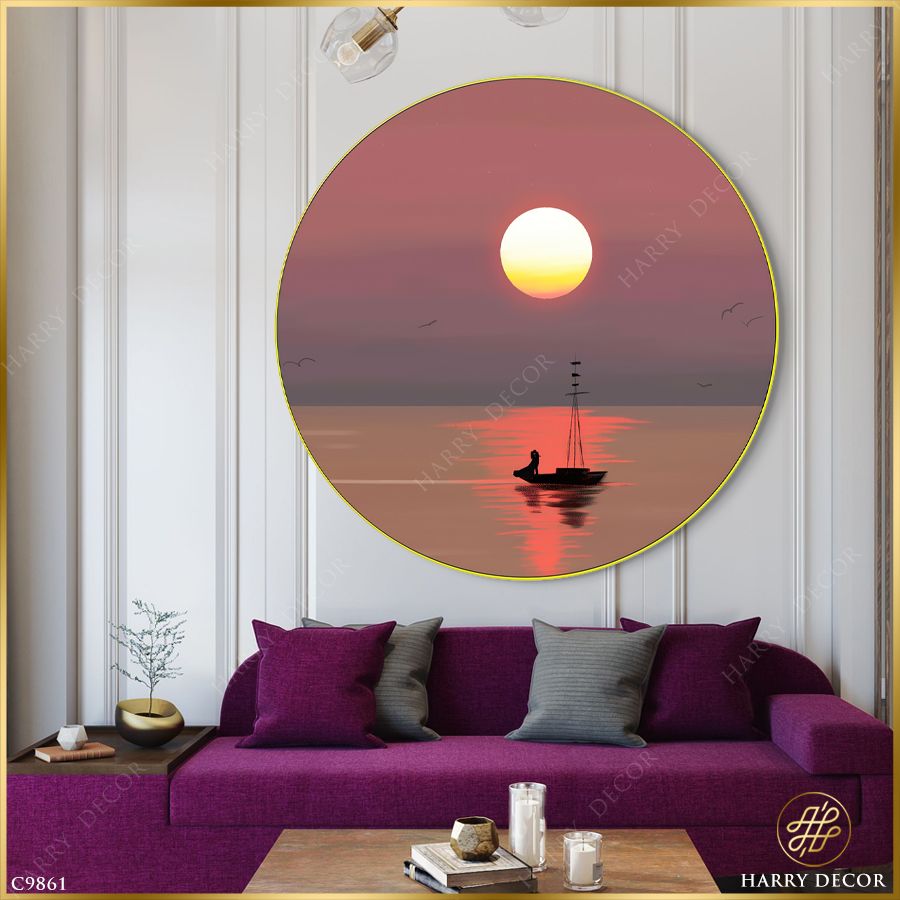  Tranh Tròn Lênh Đênh Hoàng Hôn C9861 