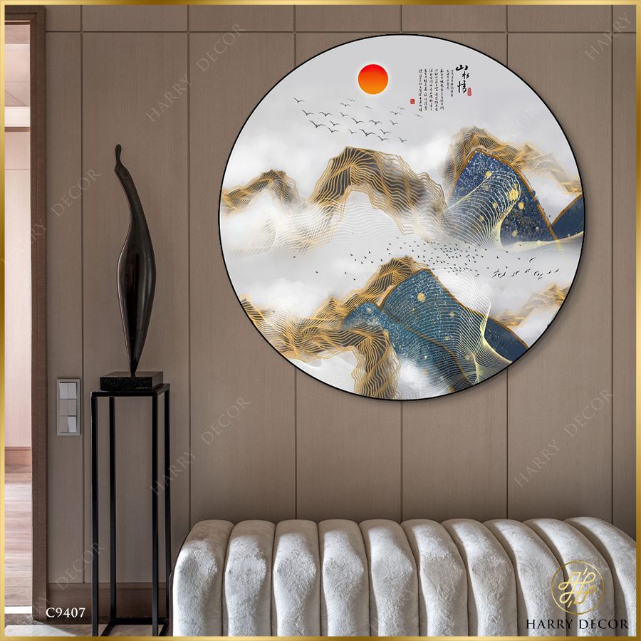  Tranh Tròn Núi Sương Lập Lờ C9407 