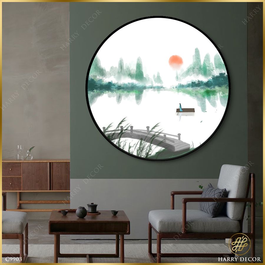 Tranh Tròn Thanh Y Qua Sông Sớm C9903 