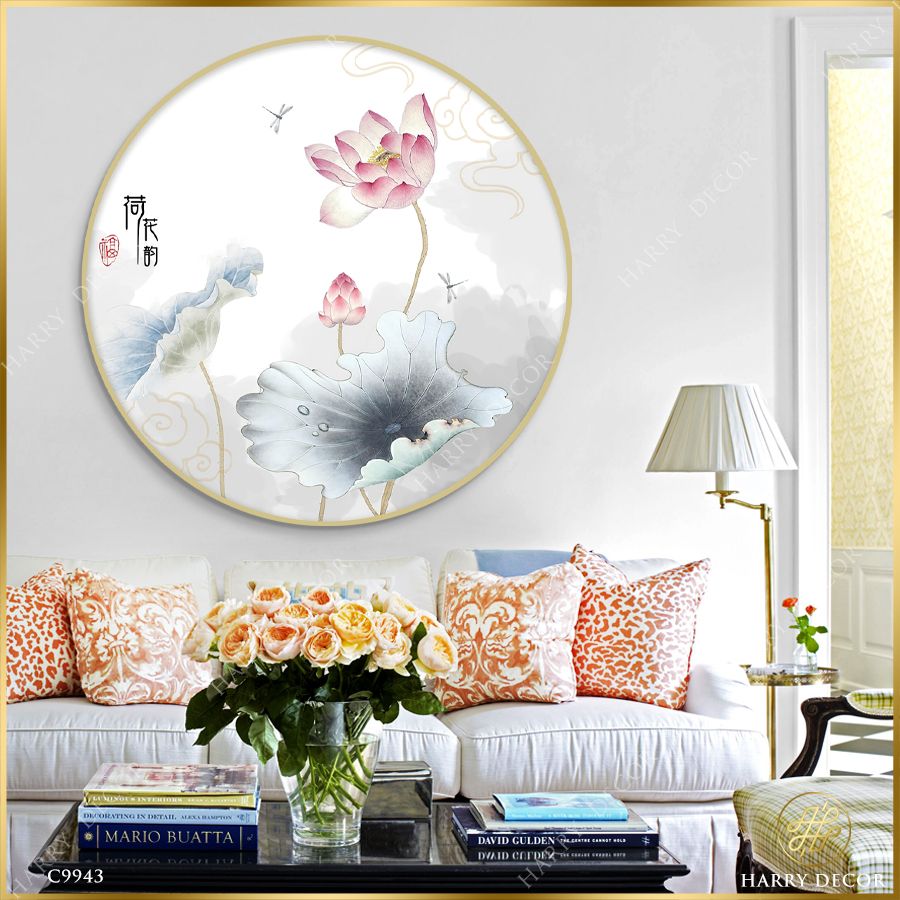  Tranh Tròn Lặng Lờ Đóa Liên Hoa C9943 