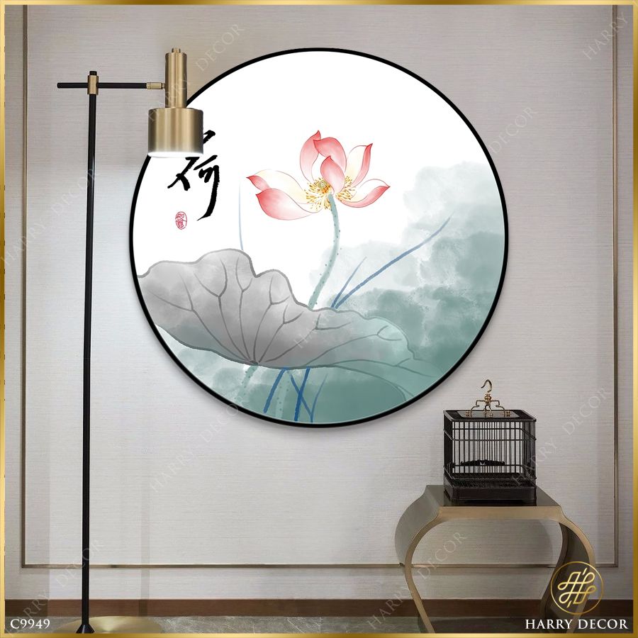  Tranh Tròn Dũng Cành Vươn Thẳng Thoát Ly Bùn Sình C9949 