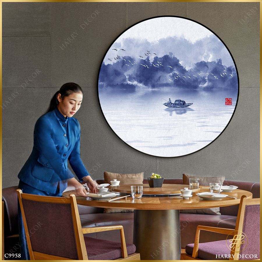  Tranh Tròn Trên Xuồng Thả Câu C9958 