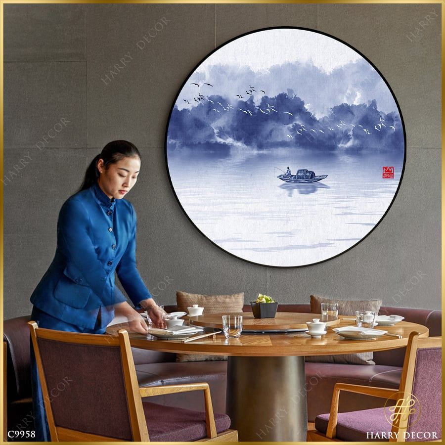  Tranh Tròn Trên Xuồng Thả Câu C9958 