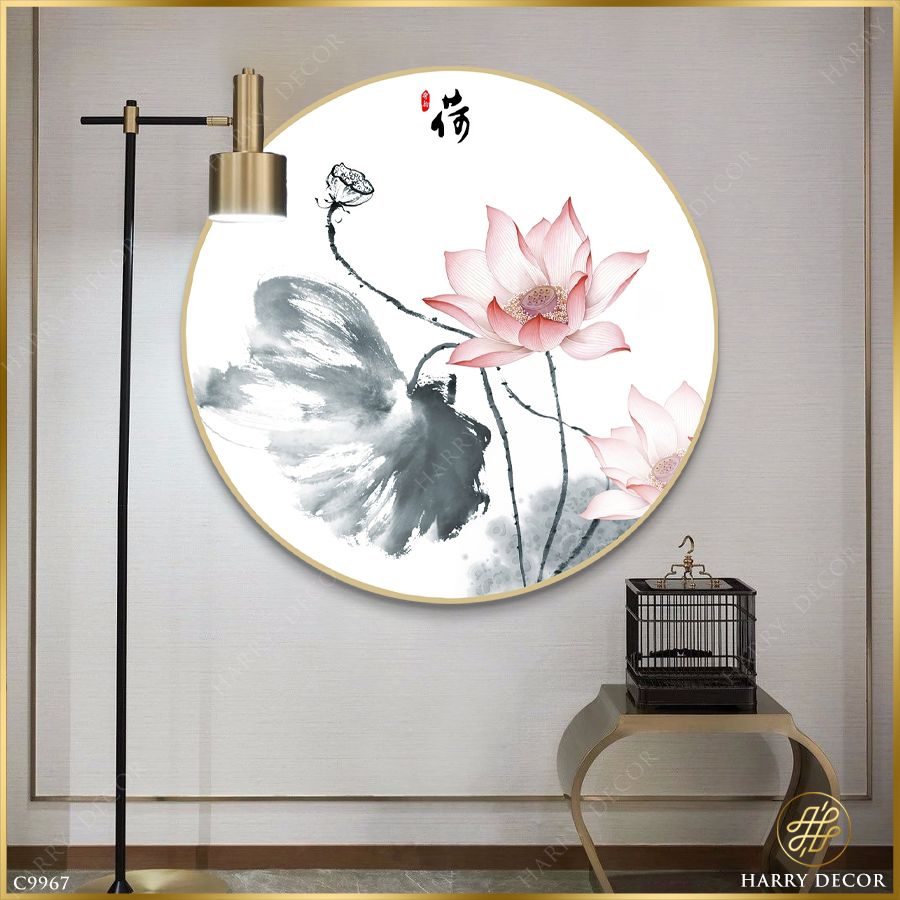  Tranh Tròn Liên Hoa Một Đóa Thanh Tao C9967 