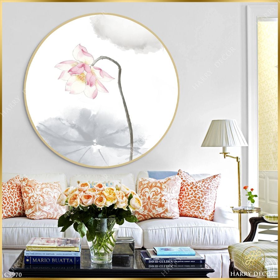  Tranh Tròn Oằn Mình Một Đóa Hoa Sen C9970 