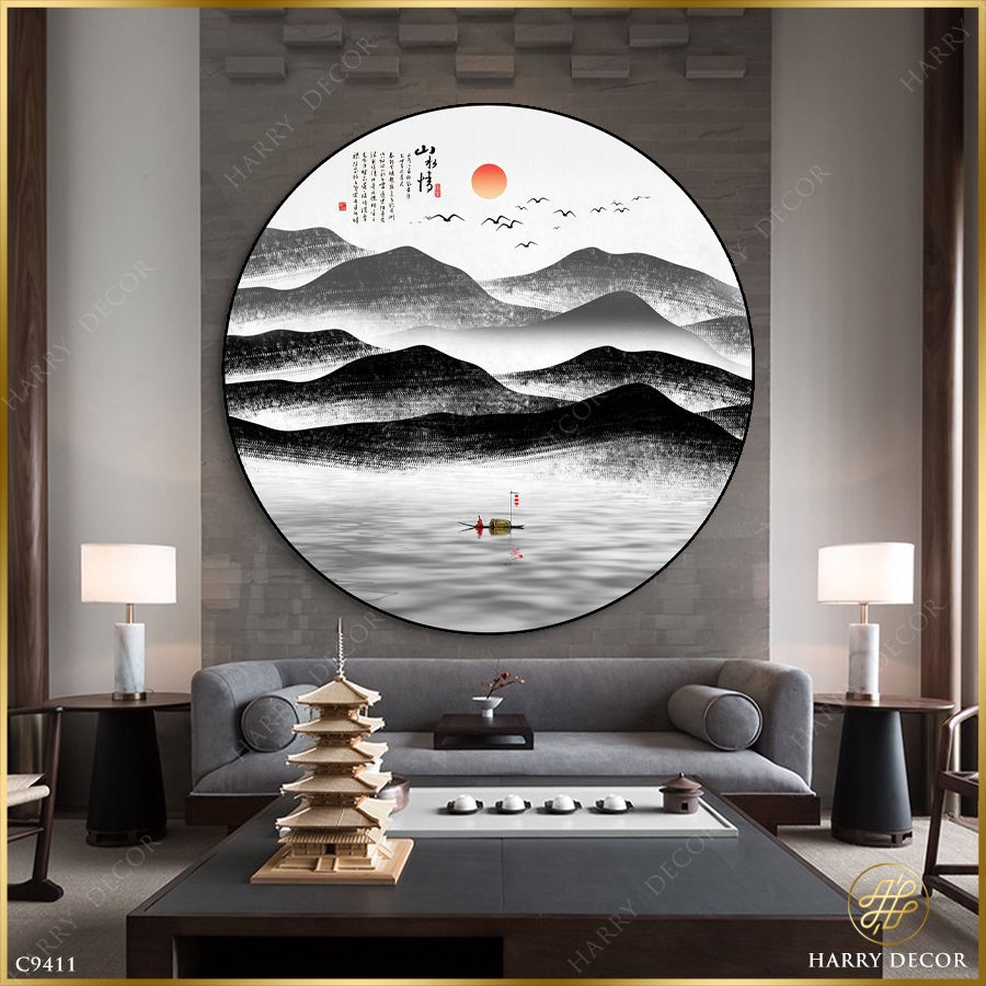  Tranh Tròn Núi Lặng Bên Sông Qua Năm Tháng C9411 