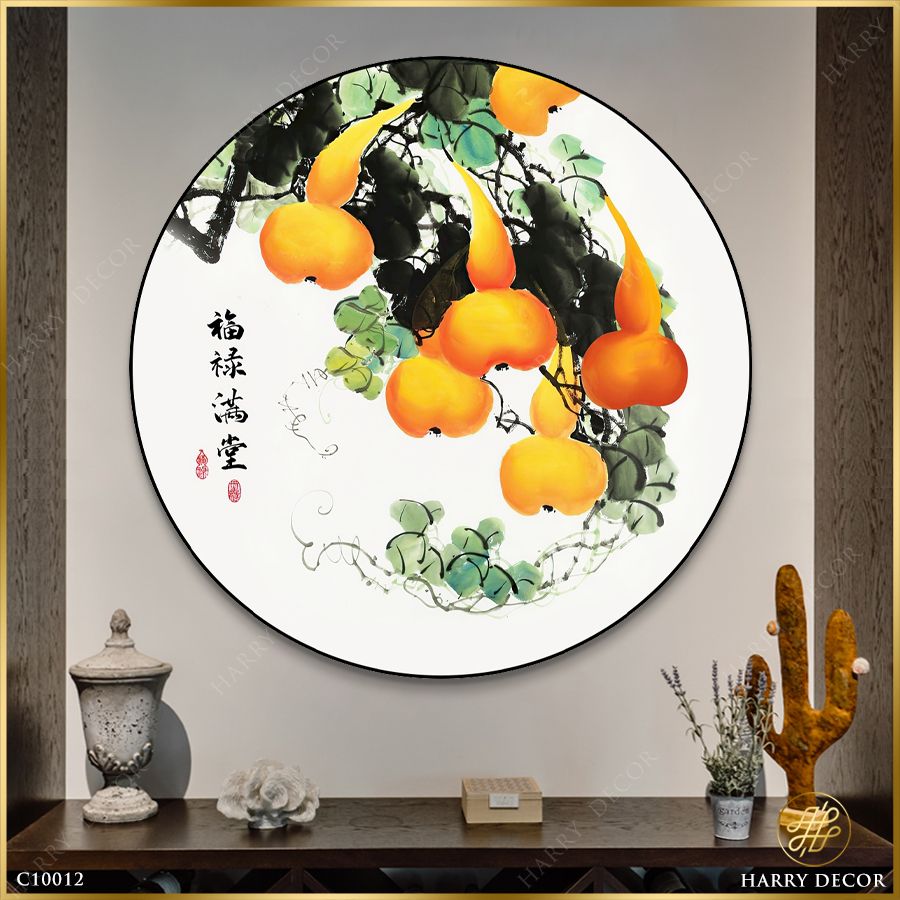  Tranh Tròn Hồ Lô Vàng 1 C10012 