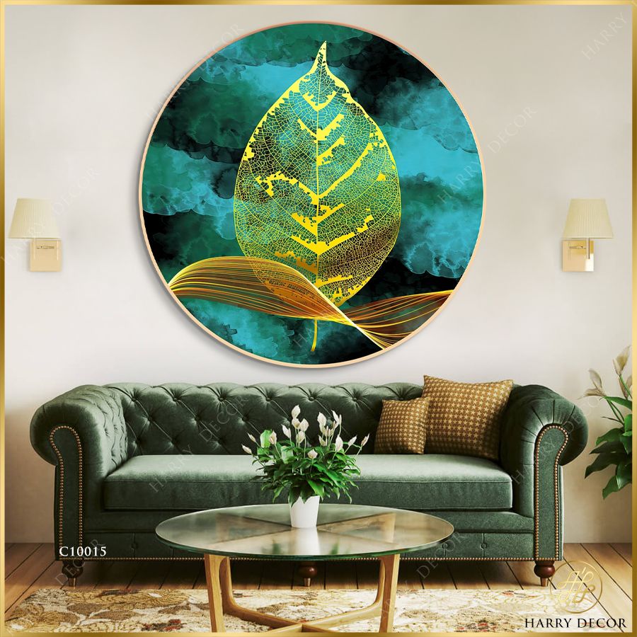  Tranh Tròn Tỉ Mẫn Vân Lá C10015 