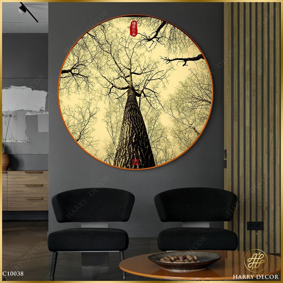  Tranh Tròn Tua Tủa Nhánh Cây C10038 