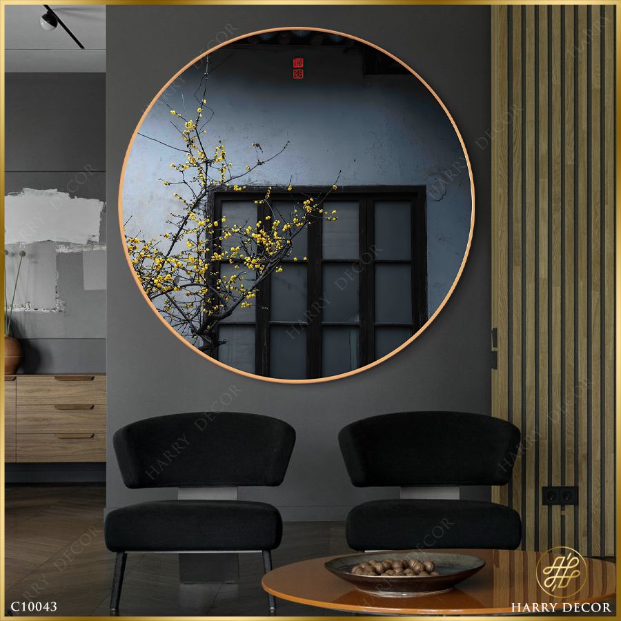  Tranh Tròn Lúng Liếng Mai Vàng 2 C10043 