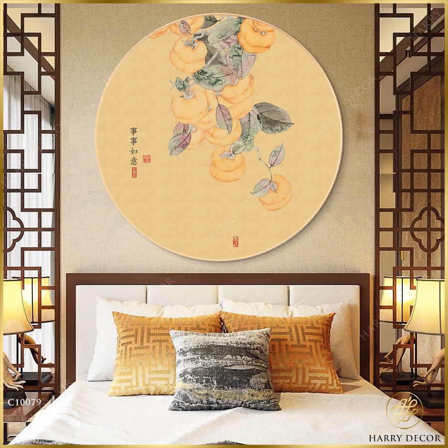  Tranh Tròn Đào Hiến Thiên Xuân 1 C10079 