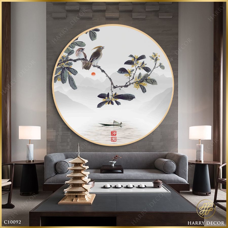  Tranh Tròn Chim Gọi Bạn Tình C10092 