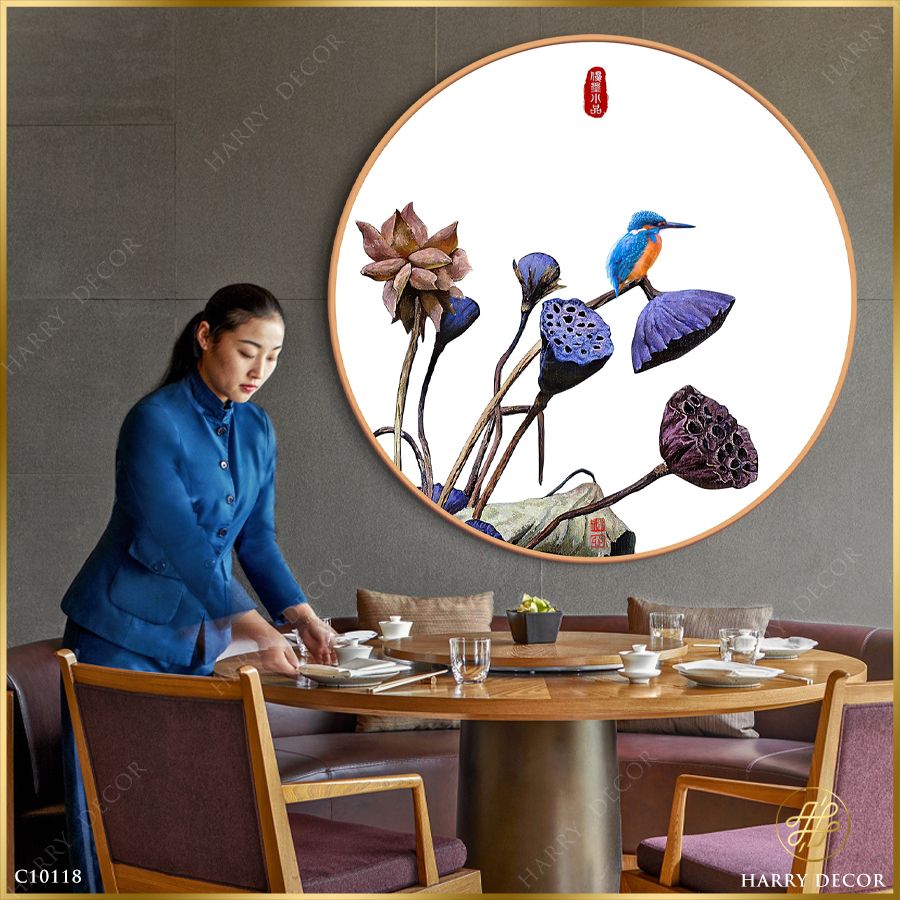  Tranh Tròn Búp Sen Khô C10118 