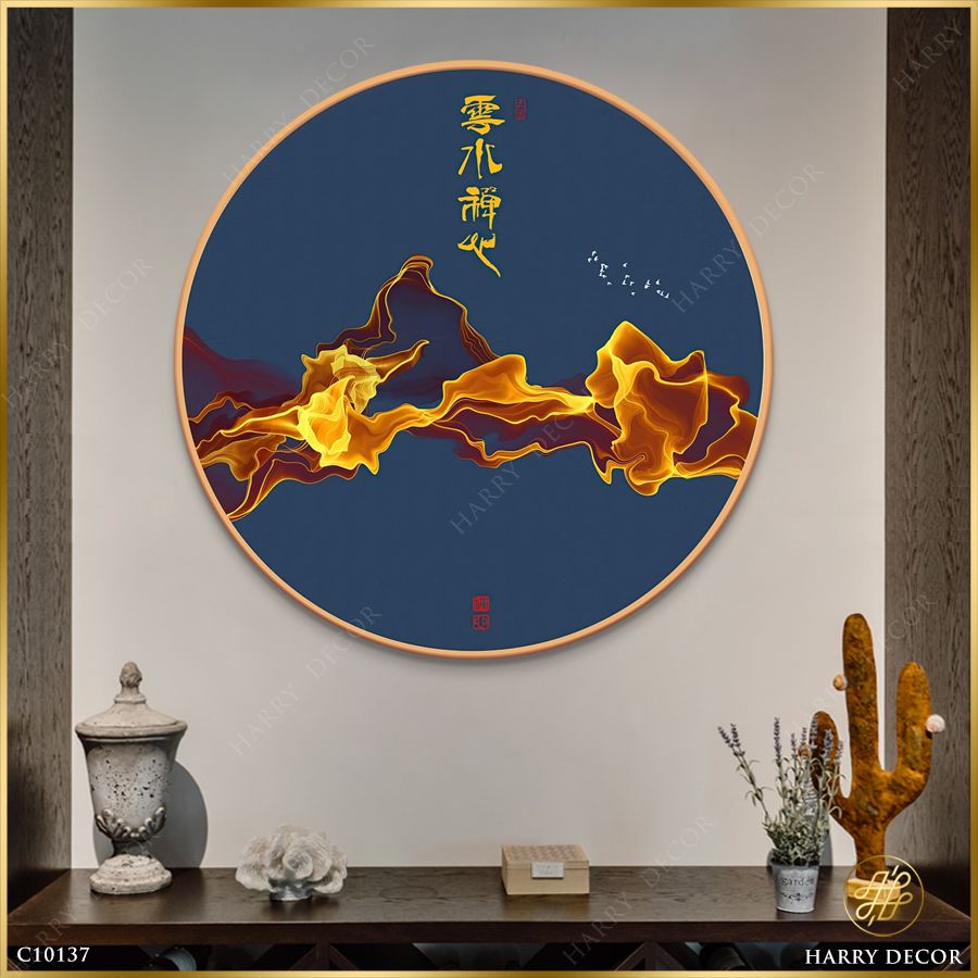  Tranh Tròn Lưu Linh Núi Vàng 2 C10137 