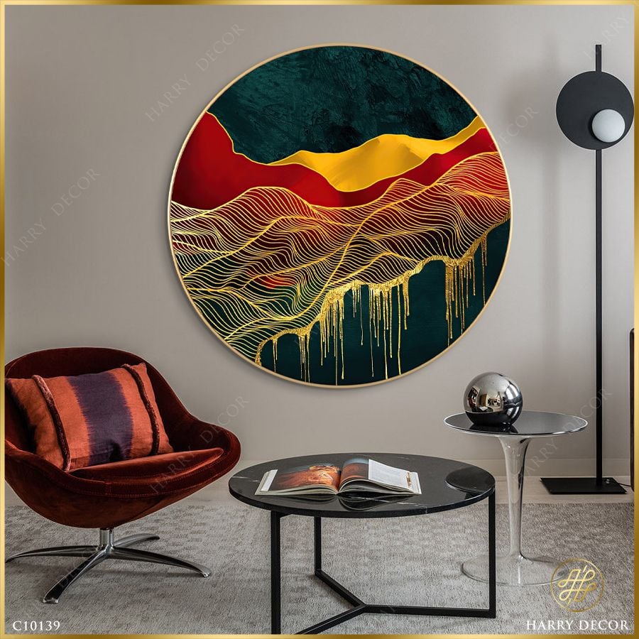  Tranh Tròn Núi Non Rũ Xuống C10139 