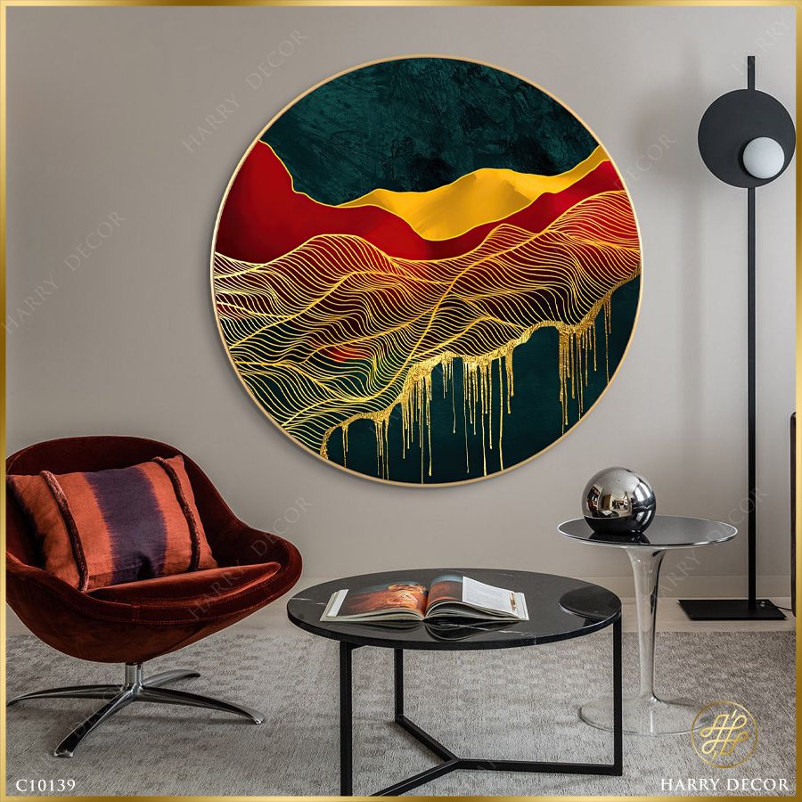  Tranh Tròn Núi Non Rũ Xuống C10139 