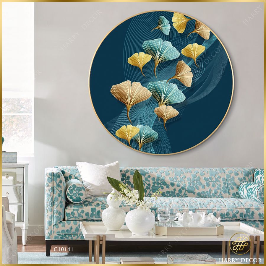  Tranh Tròn Những Chiếc Lá Trôi Trôi C10141 