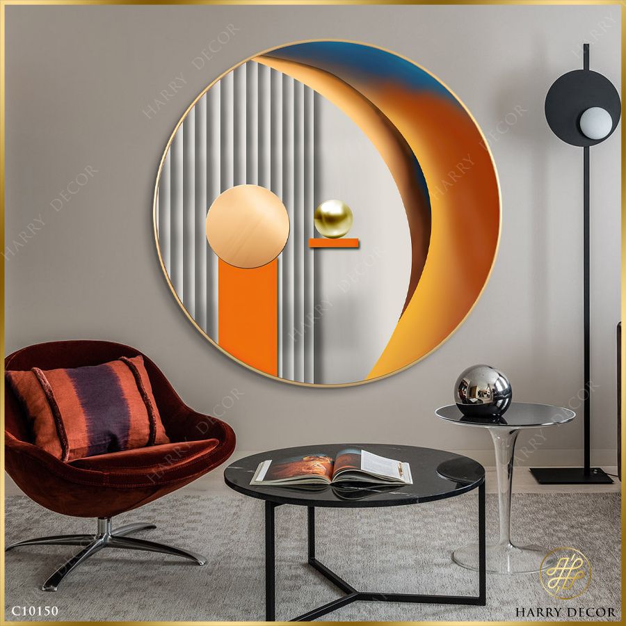  Tranh Tròn Trừu Tượng Hình Học Độc Lạ C10150 