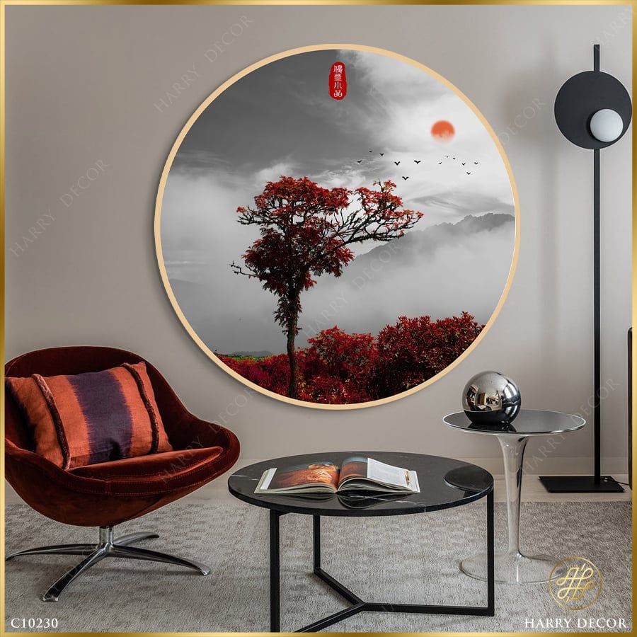  Tranh Tròn Bóng Cây Ngô Đồng C10230 