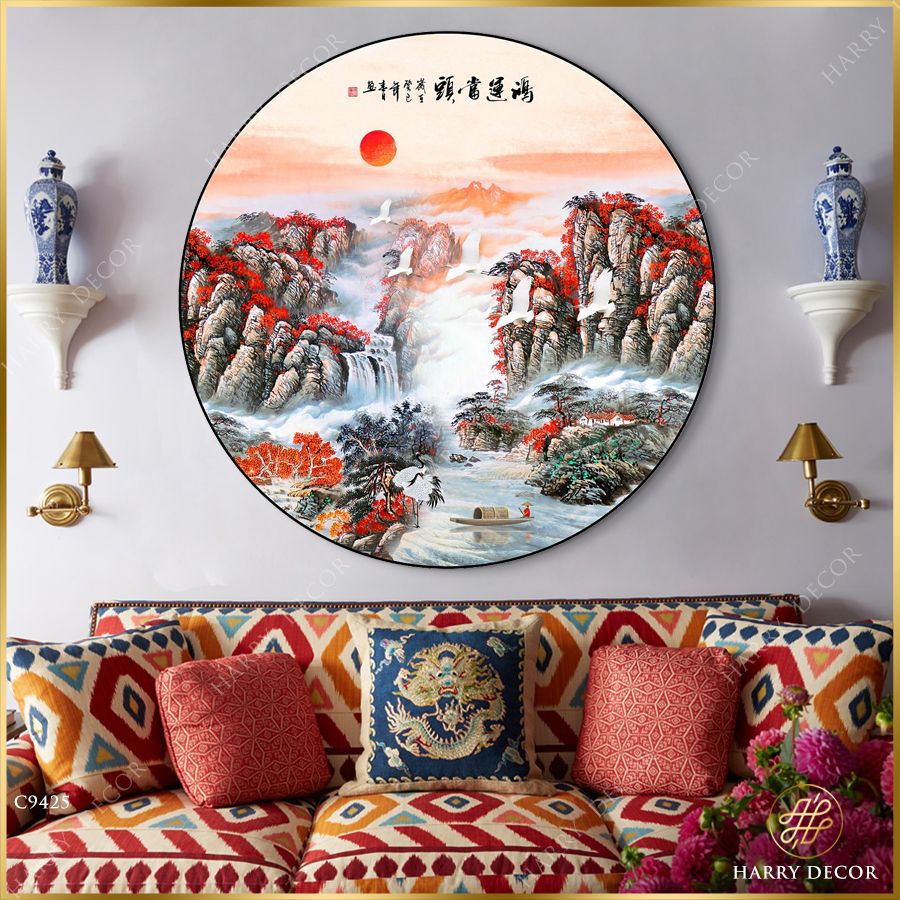 Tranh Tròn Sắc Son Xóm Núi C9425 