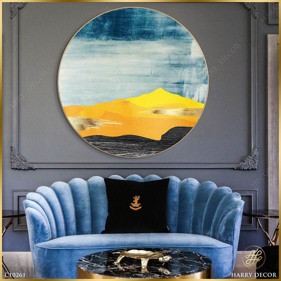  Tranh Tròn Đồi Cát Mây Xanh Abstract C10261 