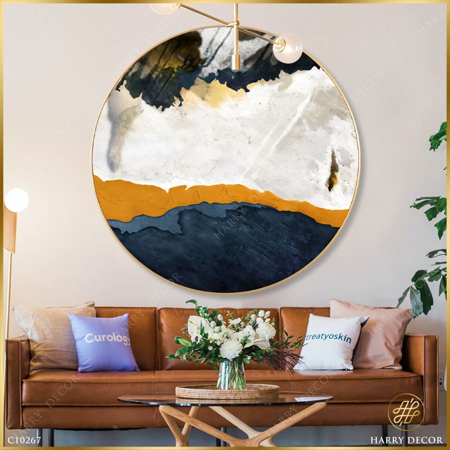  Tranh Tròn Abstract Bên Là Trời Bên Là Đất C10267 
