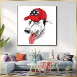  Tranh Vuông Chú Chó Mũ Đỏ CD7TAO11614 