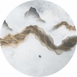  Tranh Tròn Trừu Tượng Mây Núi Sương Sớm CD7TAO11421 