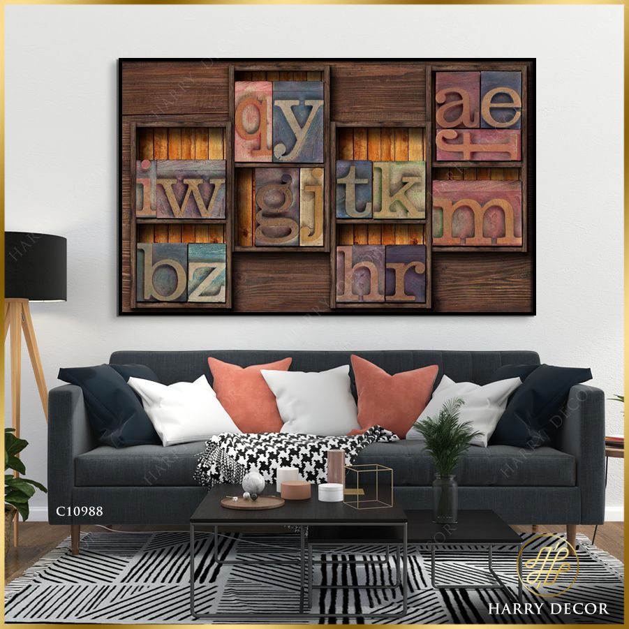  Tranh Quán Cà Phê Ký Tự C10988 