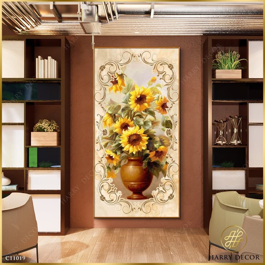  Tranh Lọ Hướng Dương Cổ Điển C11019 