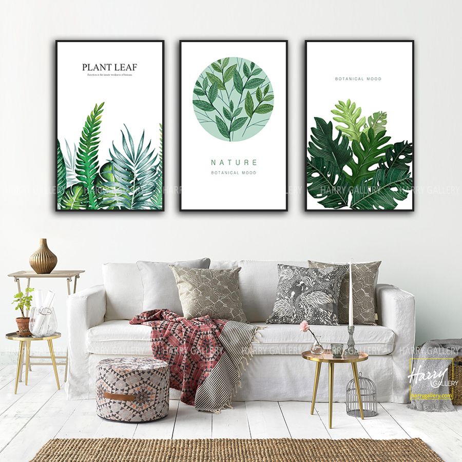  Bộ 3 Tranh Cỏ Lá Nhiệt Đới Giản Dị CS0421 