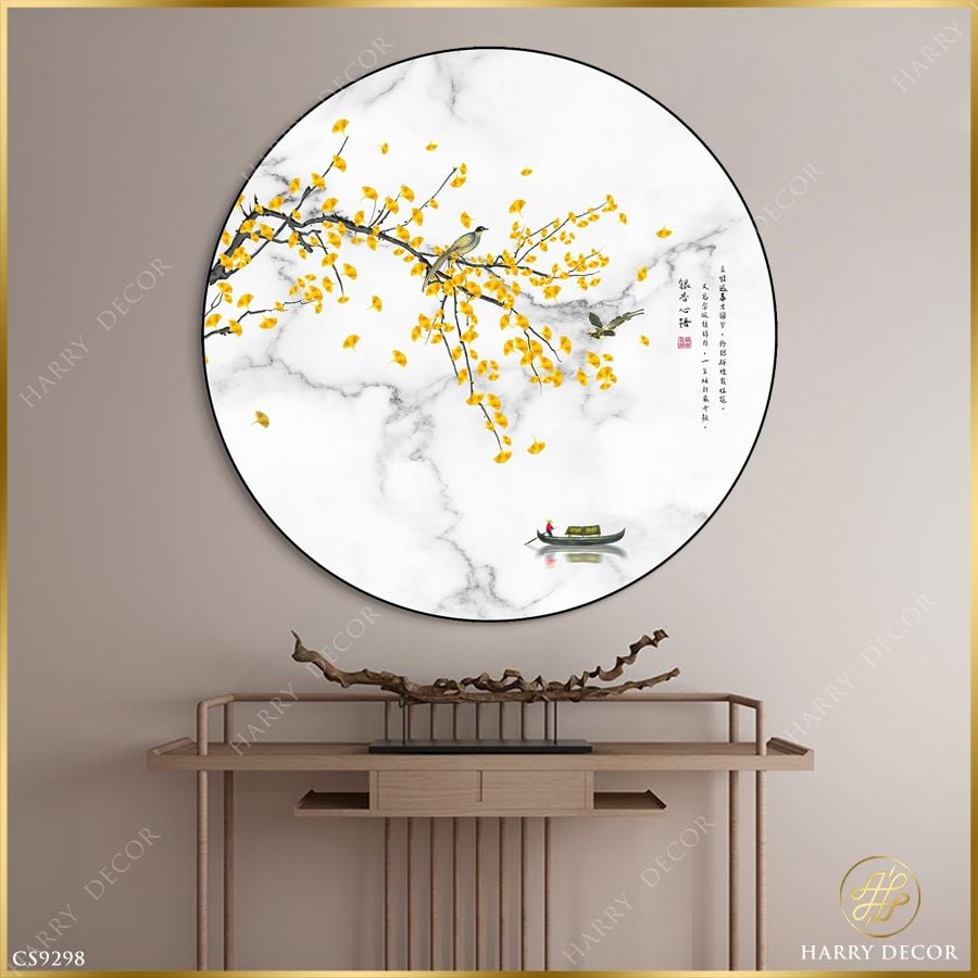  Tranh Tròn Lá Vàng Phất Phơ Rơi Xuống CS9298 