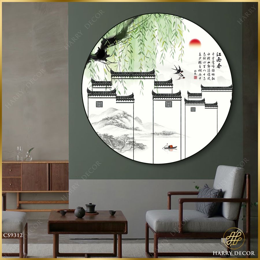  Tranh Tròn Liễu Rũ Đầu Thành CS9312 
