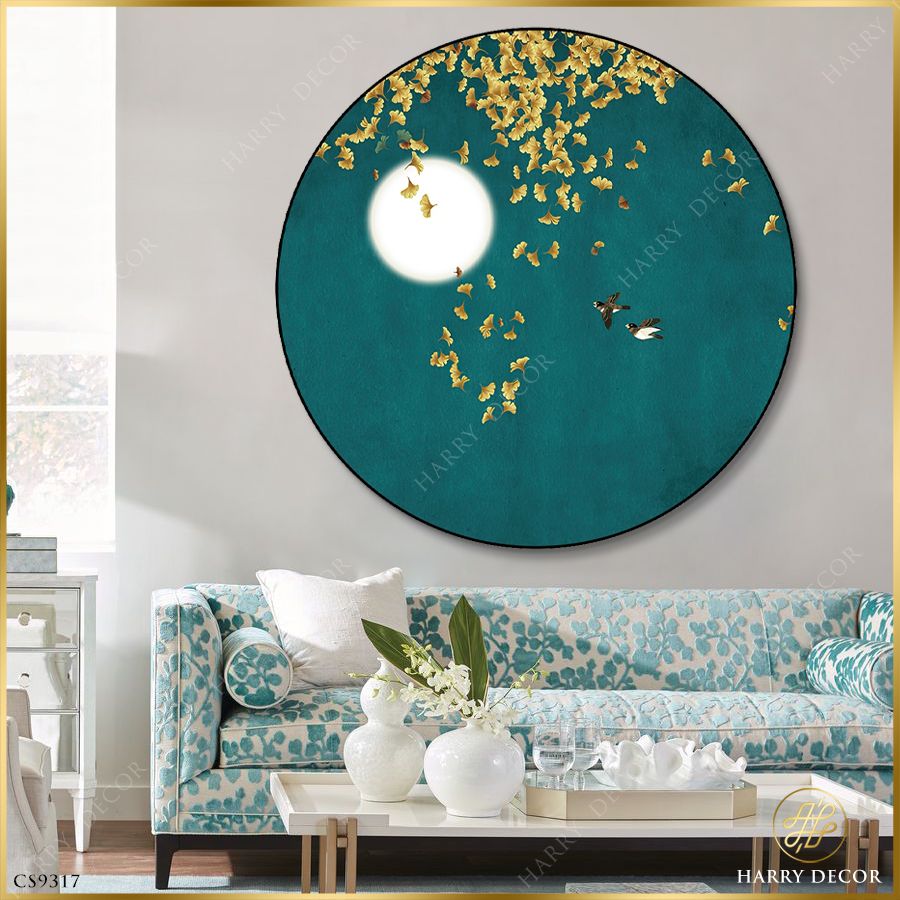  Tranh Tròn Chim Liền Cánh Lá Lìa Cành CS9317 