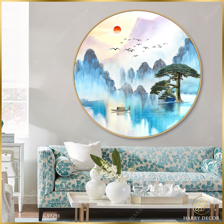  Tranh Tròn Xanh Xanh Sông Núi CS9291 