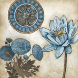  Tranh Vuông Blue And Taupe Blooms 2 CSD7TAO11543 