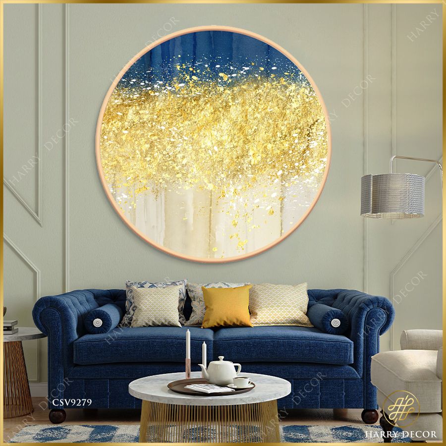  Tranh Tròn Lá Vàng Bồng Bềnh 1 CSV9279 