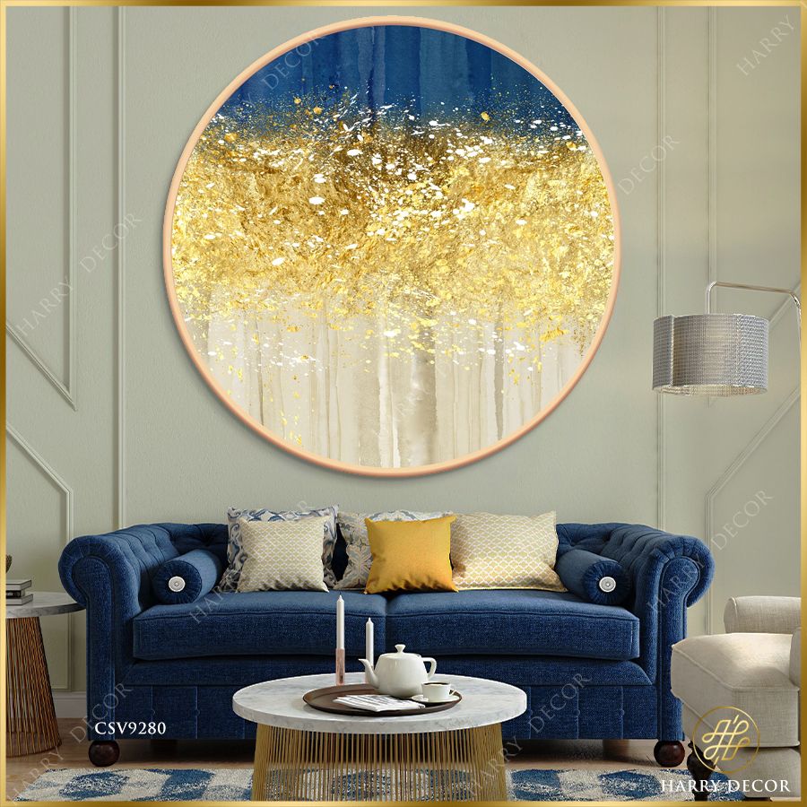  Tranh Tròn Lá Vàng Bồng Bềnh 2 CSV9280 