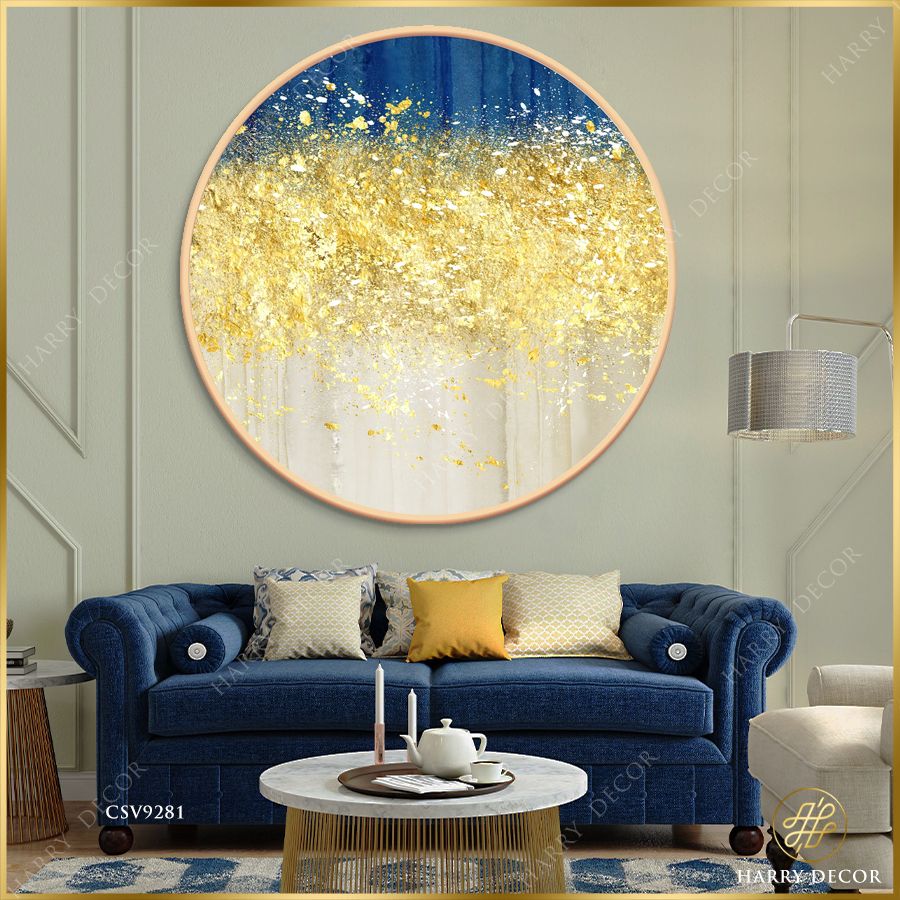 Tranh Tròn Lá Vàng Bồng Bềnh 3 CSV9281 