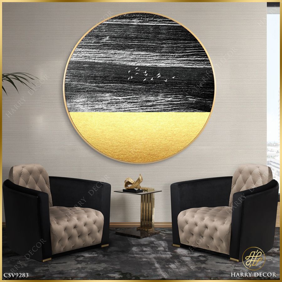  Tranh Tròn Chim Trắng Băng Đêm CSV9283 