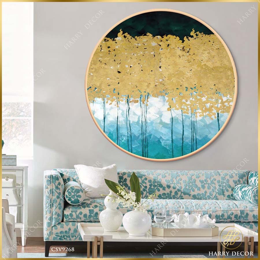  Tranh Tròn Lá Vàng Rừng Xanh CSV9268 