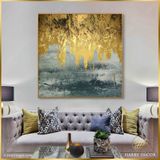  Tranh Vuông Abstract Golden Rain CSVD7TAO11598 