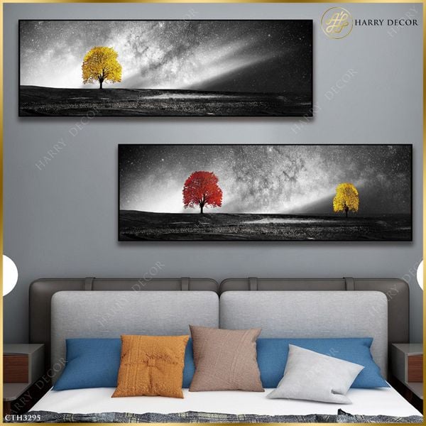  Bộ 2 Tranh Lá Thu Chiều Đông CTH3295 