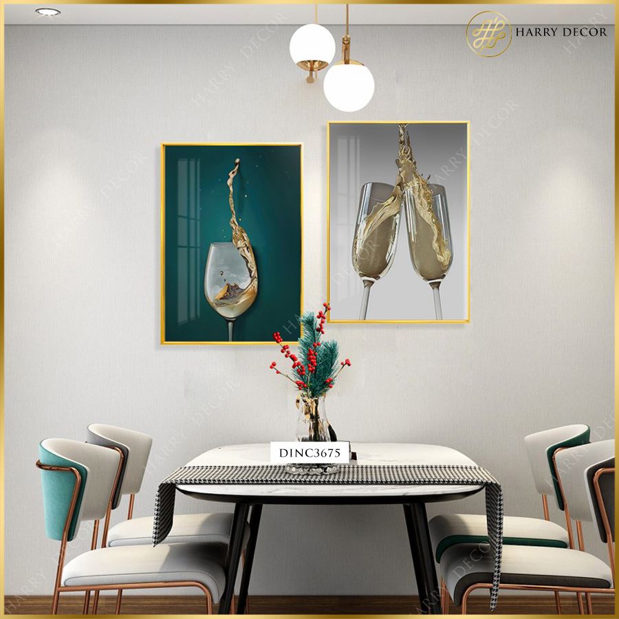  Bộ 2 Tranh Rượu Vang DINC3675 