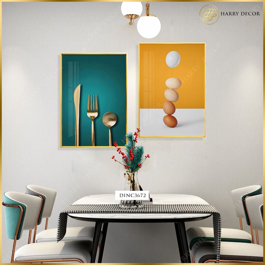  Bộ 2 Tranh Những Qủa Trứng Gà DINC3672 