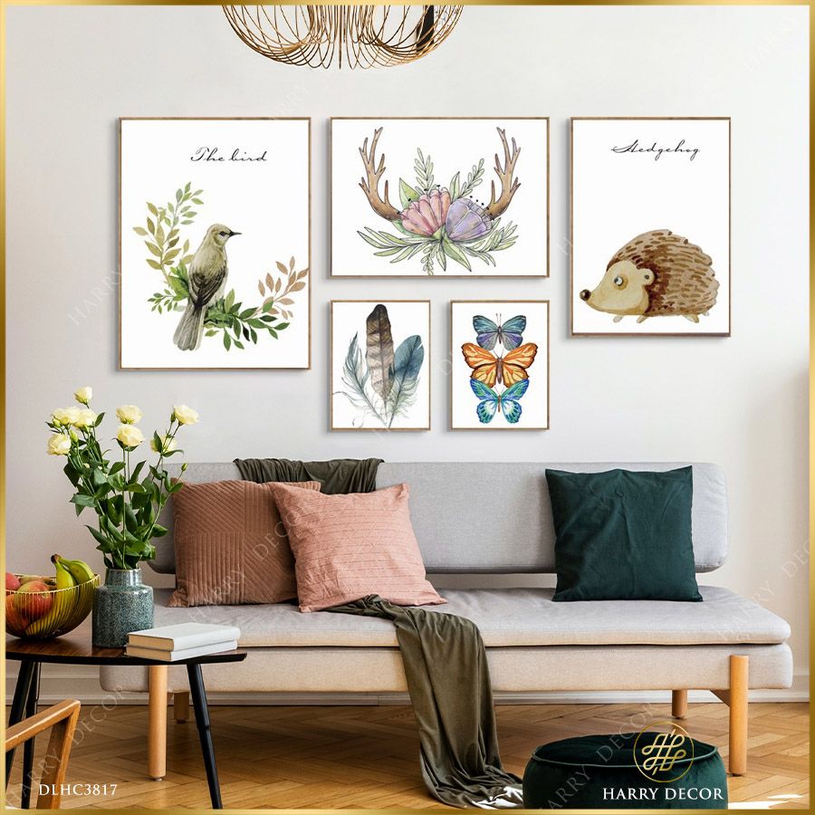  Bộ 5 Tranh The Bird & Hedgehog DLHC3817 